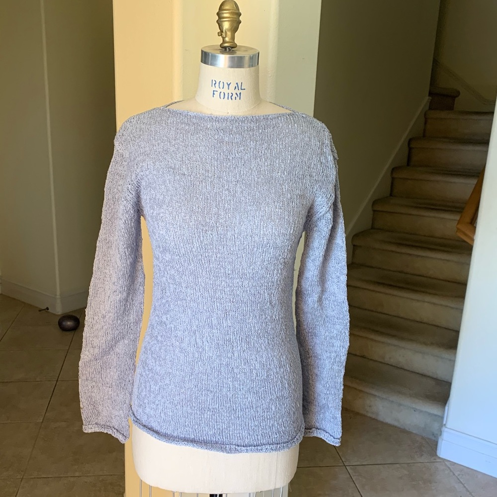 DKNY loosely knitted denim blue sweater.